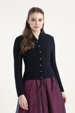 Gottseidank Strickjacke Anna marine Getragen | Gottseidank Knit Jacket Anna navy worn