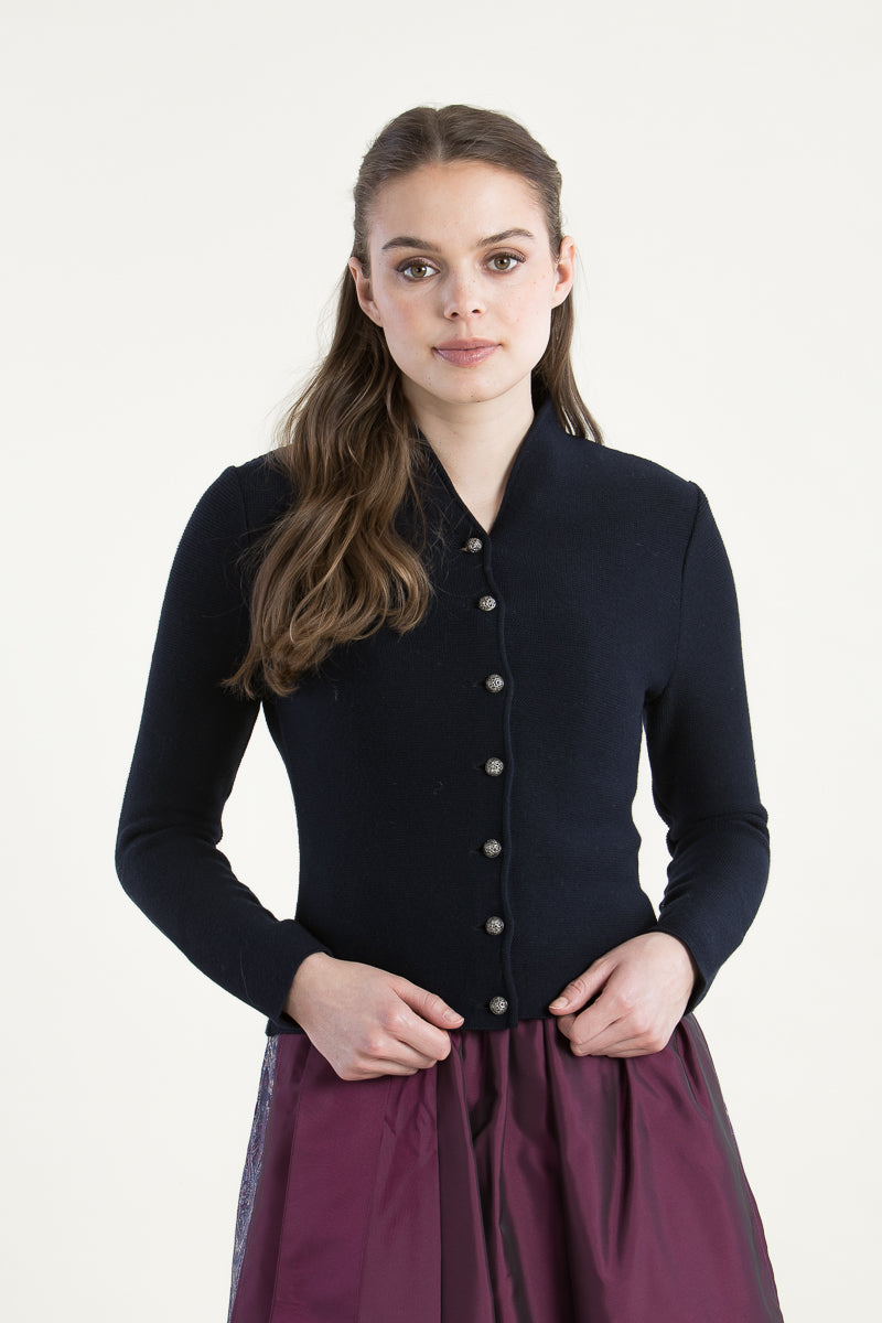 Gottseidank Strickjacke Anna marine Vorderansicht | Gottseidank Knit Jacket Anna navy front view