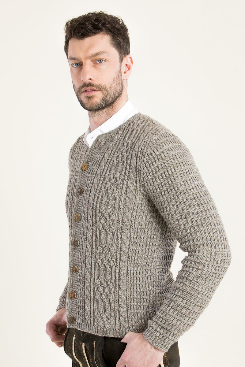 Gottseidank Strickjanker Anton birke Rückansicht | Gottseidank knit jacket Anton birch beige back view