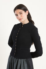 Gottseidank Trachtenjanker Barbara schwarzblau Detail | Gottseidank traditional jacket Barbara dark blue-black detail