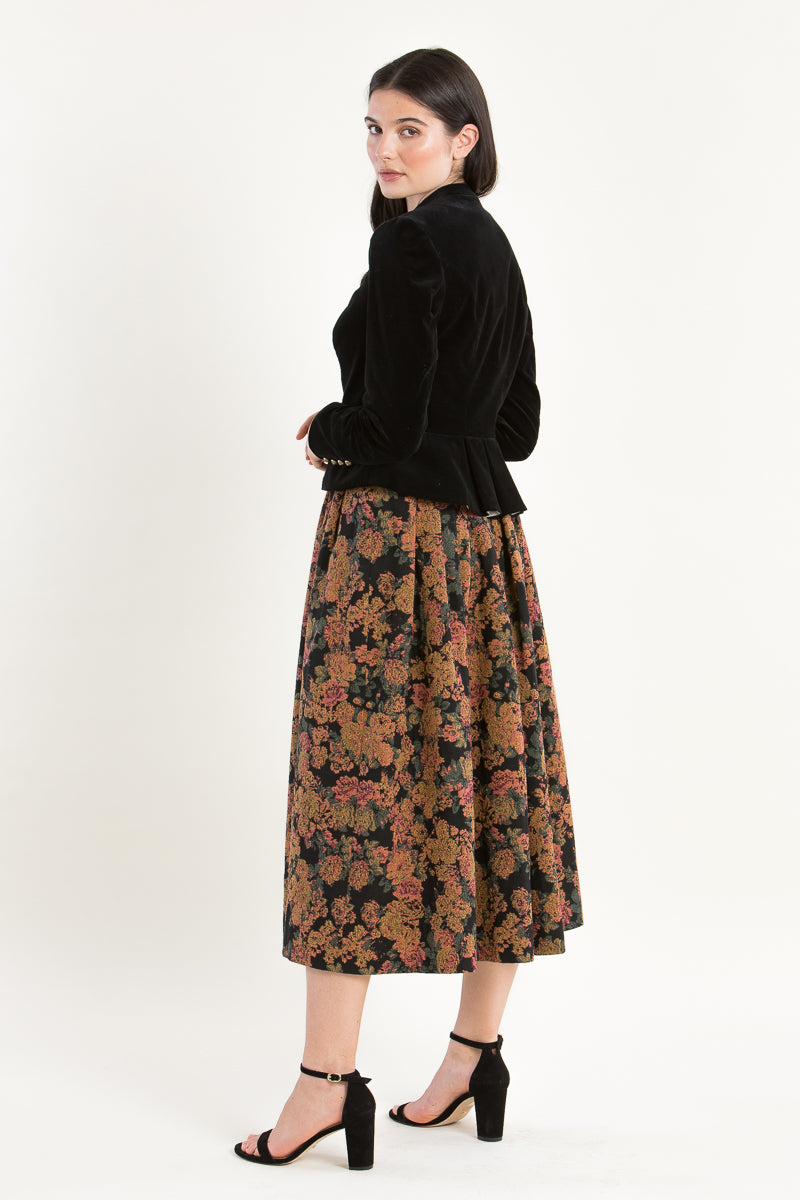 Gottseidank Samtjanker Barbara schwarz Rückansicht | Gottseidank velvet jacket Barbara black back view