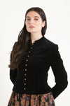 Gottseidank Samtjanker Barbara schwarz Vorderansicht | Gottseidank velvet jacket Barbara black front view