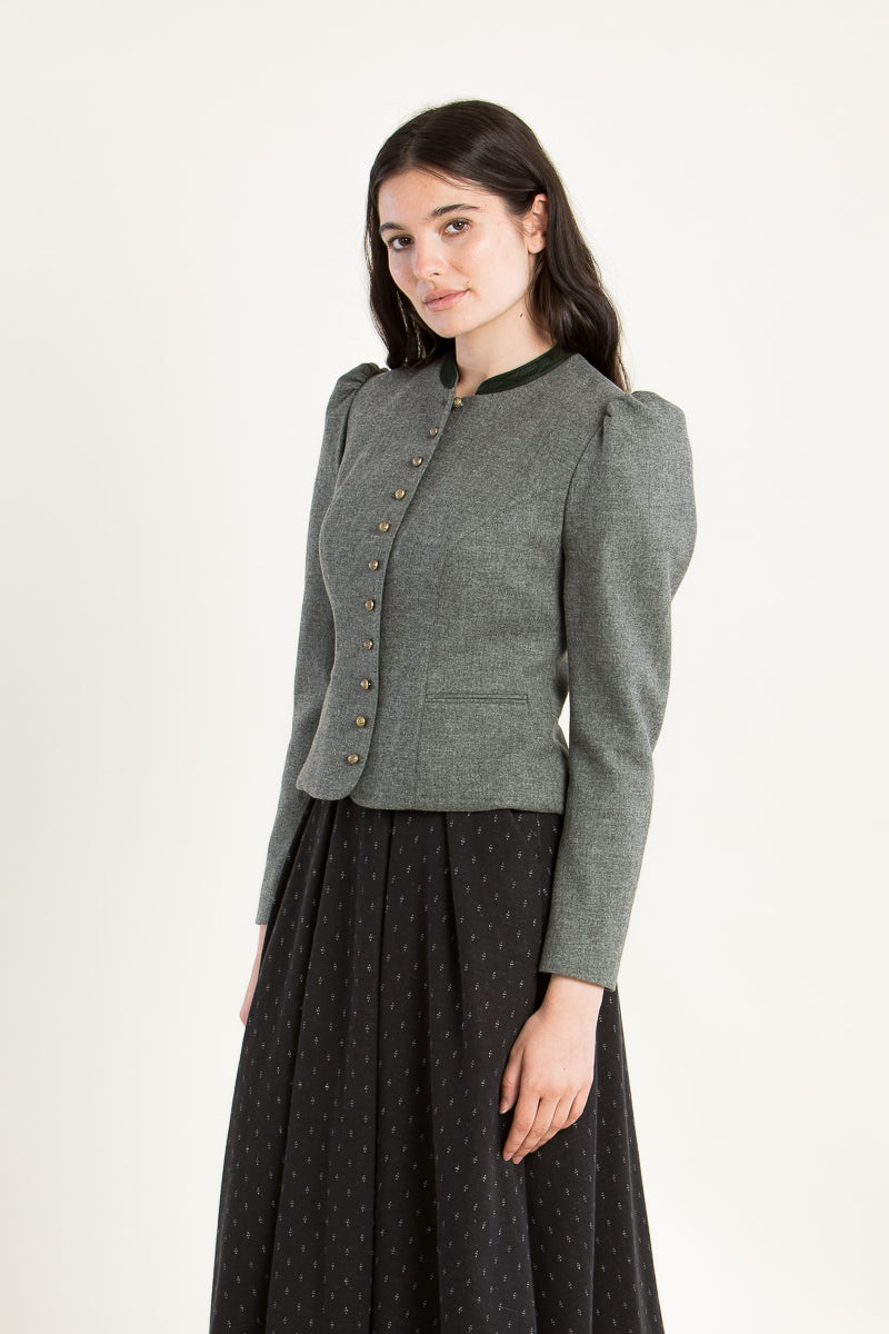 Gottseidank Trachtenjanker Belinda Antikgrau Rückansicht | Gottseidank Traditional Jacket Belinda antique grey back view
