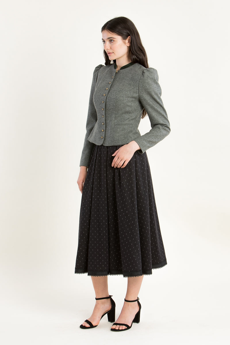 Gottseidank Trachtenjanker Belinda Antikgrau Detail Puffärmel | Gottseidank Traditional Jacket Belinda antique grey puff sleeve detail