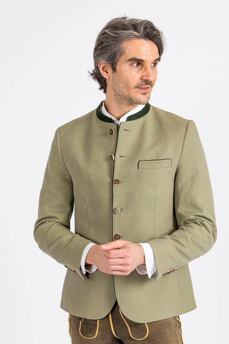 Gottseidank Trachtenjanker Ferdinand Lindengrün Rückansicht | Gottseidank traditional jacket Ferdinand linden green back view