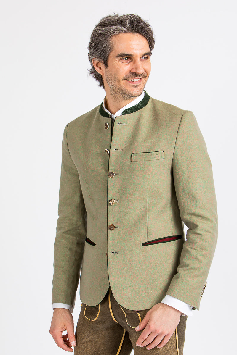 Gottseidank Trachtenjanker Ferdinand Lindengrün Detail | Gottseidank traditional jacket Ferdinand linden green detail