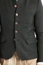 Gottseidank Trachtenjanker Helmut Flaschengrün Detail | Gottseidank traditional jacket Helmut bottle green detail
