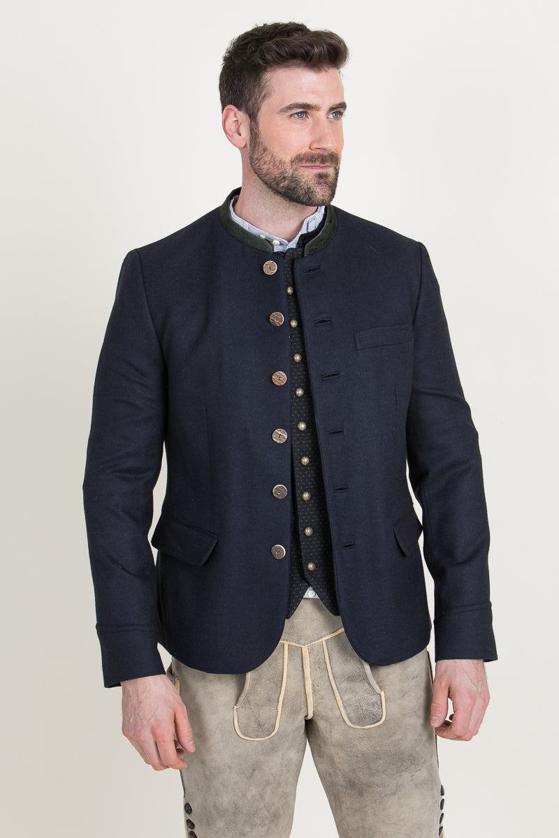 Gottseidank Trachtenjanker Helmut Schwarzblau Detail | Gottseidank loden jacket Helmut black-blue detail