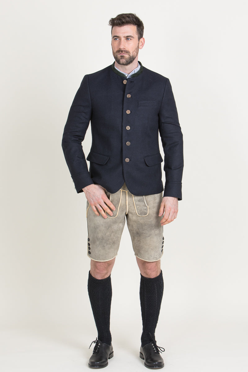 Gottseidank Trachtenjanker Helmut Schwarzblau Detail | Gottseidank loden jacket Helmut black-blue detail