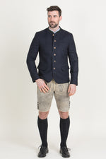 Gottseidank Trachtenjanker Helmut Schwarzblau Detail | Gottseidank loden jacket Helmut black-blue detail