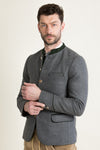 Gottseidank Trachtenjanker Helmut Zinngrau Vorderansicht | Gottseidank traditional jacket Helmut pewter grey front view