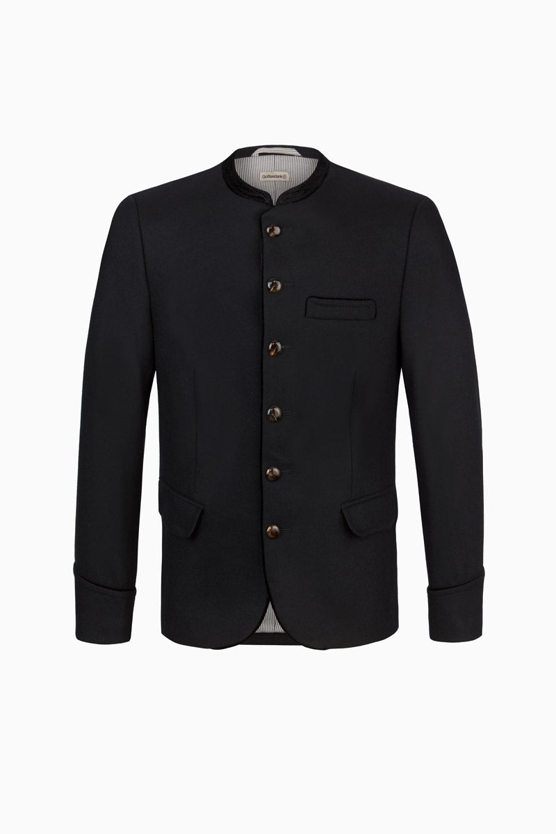 Gottseidank Trachtenjanker Helmut Schwarz Vorderansicht | Gottseidank traditional jacket Helmut black front view