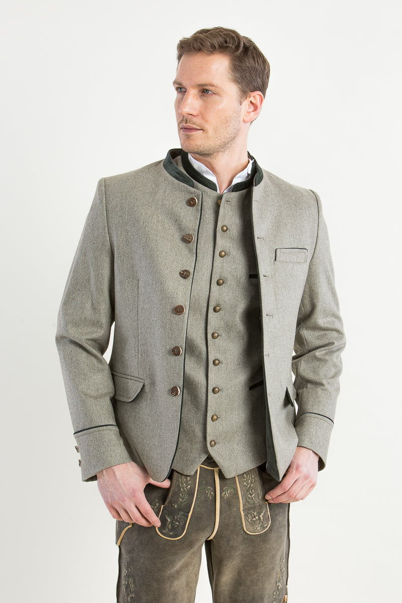 Gottseidank Trachtenjanker Helmut Desert Sage Detail | Gottseidank Mens Traditional Jacket Helmut Desert Sage detail