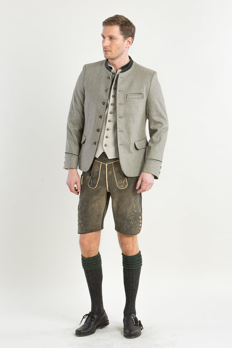 Gottseidank Trachtenjanker Helmut Desert Sage Rückansicht | Gottseidank Mens Traditional Jacket Helmut Desert Sage back view