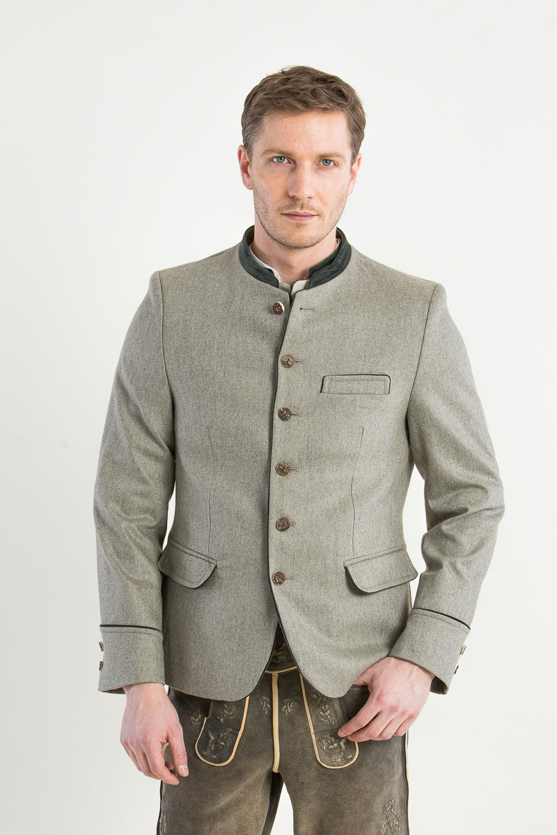 Gottseidank Trachtenjanker Helmut Desert Sage Vorderansicht | Gottseidank Mens Traditional Jacket Helmut Desert Sage front view