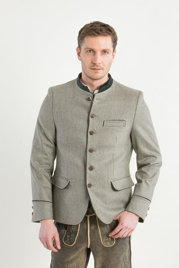 Gottseidank Trachtenjanker Helmut Desert Sage Vorderansicht | Gottseidank Mens Traditional Jacket Helmut Desert Sage front view