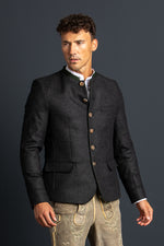 Gottseidank Trachtenjanker Helmut Anthrazit Rückansicht | Gottseidank traditional jacket Helmut anthracite back view