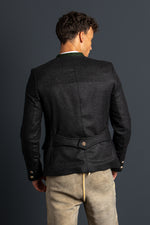 Gottseidank Trachtenjanker Helmut Anthrazit Detail | Gottseidank traditional jacket Helmut anthracite detail