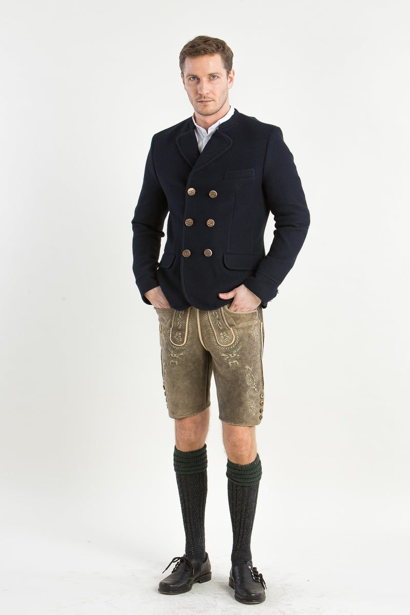 Gottseidank Trachtenjanker Korbe nachtblau Detail | Gottseidank traditional jacket Korbe night blue detail