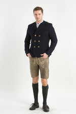Gottseidank Trachtenjanker Korbe nachtblau Detail | Gottseidank traditional jacket Korbe night blue detail