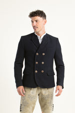 Gottseidank Trachtenjanker Korbe nachtblau Rückansicht | Gottseidank traditional jacket Korbe night blue back view