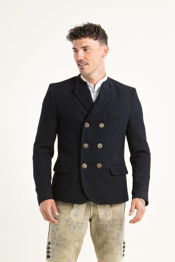 Gottseidank Trachtenjanker Korbe nachtblau Rückansicht | Gottseidank traditional jacket Korbe night blue back view
