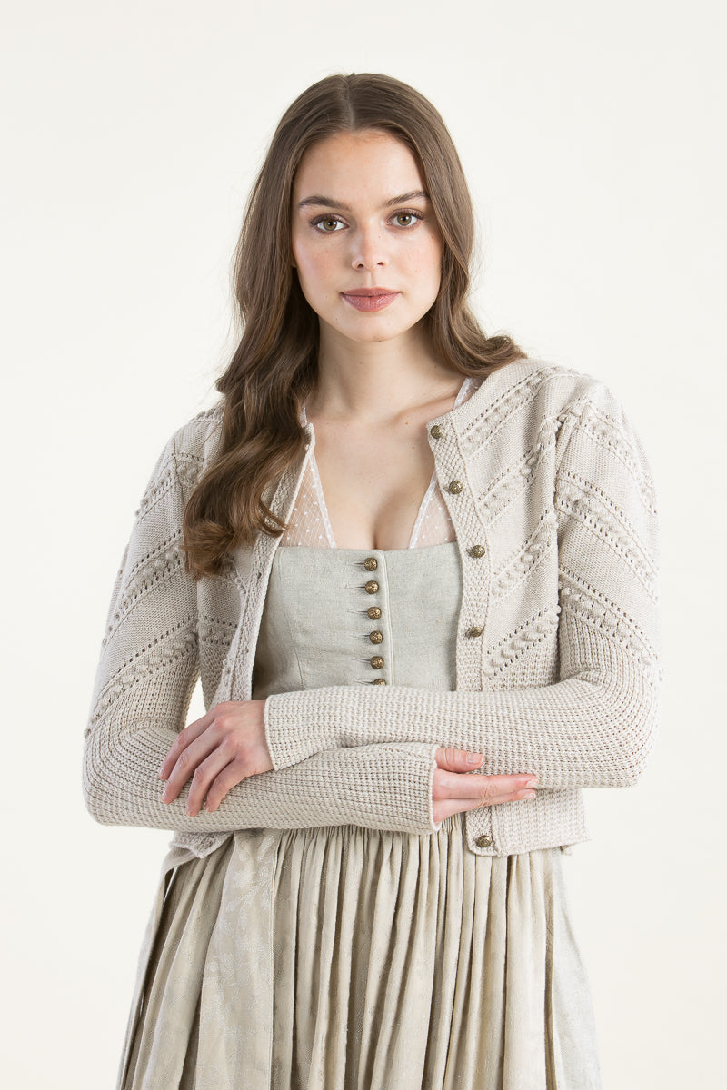 Gottseidank Strickjanker Ophelia champagner Detail | Gottseidank knit jacket Ophelia champagne detail