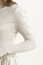 Gottseidank Strickjanker Ophelia champagner Rückansicht | Gottseidank knit jacket Ophelia champagne back view