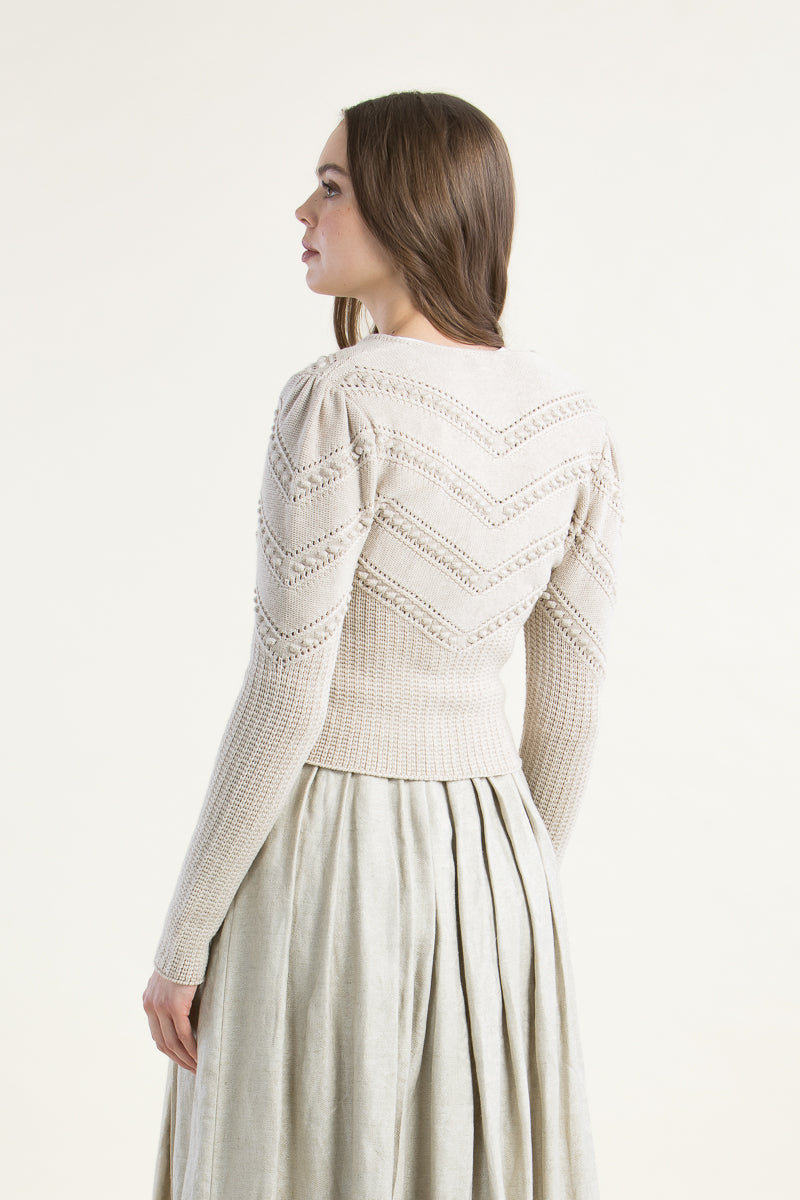 Gottseidank Strickjanker Ophelia champagner Getragen | Gottseidank knit jacket Ophelia champagne worn