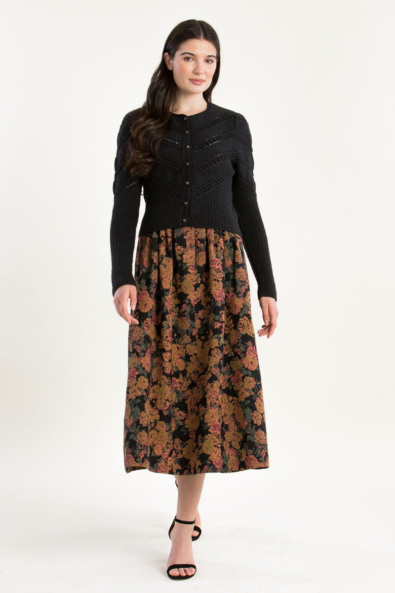 Gottseidank Strickjacke Ophelia lakritz Rückansicht | Gottseidank Knit Cardigan Ophelia licorice back view