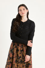 Gottseidank Strickjacke Ophelia lakritz Vorderansicht | Gottseidank Knit Cardigan Ophelia licorice front view