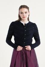 Gottseidank Strickjanker Ophelia marine Vorderansicht | Gottseidank knit jacket Ophelia navy front view