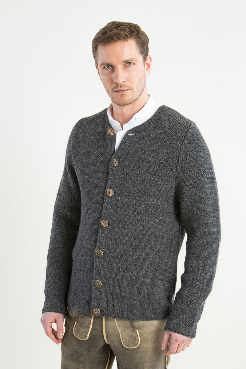 Gottseidank Strickjanker Toni asphalt Getragen | Gottseidank knitted janker Toni asphalt worn