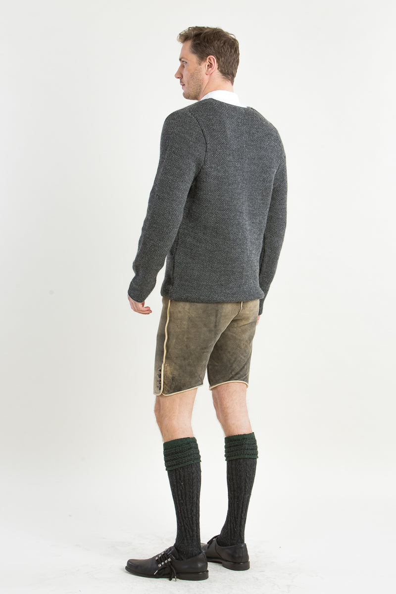 Gottseidank Strickjanker Toni asphalt Vorderansicht | Gottseidank knitted janker Toni asphalt front view