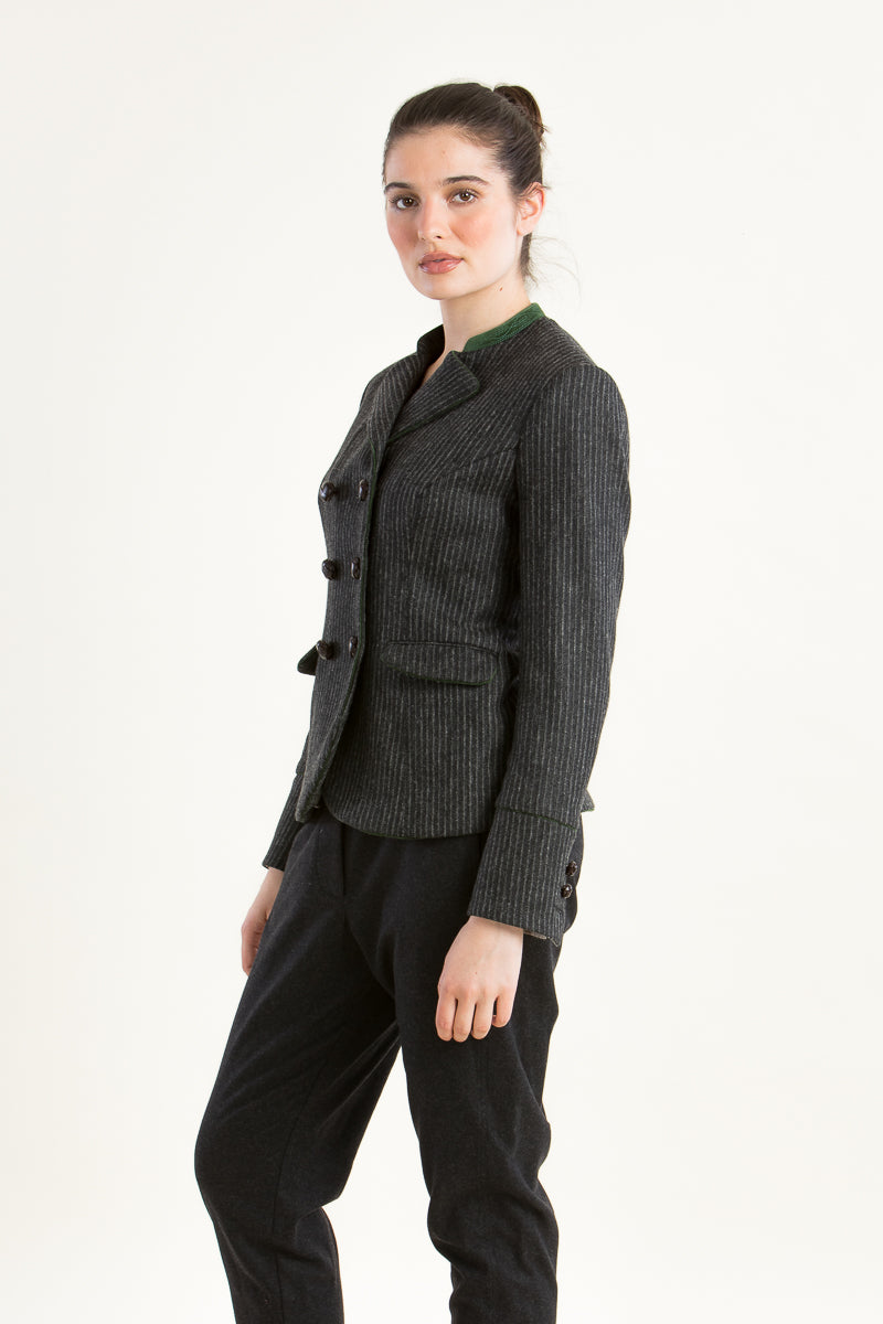 Gottseidank Trachtenjanker Wally anthrazit Rückansicht | Gottseidank Tracht jacket Wally anthracite back view