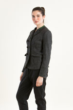 Gottseidank Trachtenjanker Wally anthrazit Rückansicht | Gottseidank Tracht jacket Wally anthracite back view