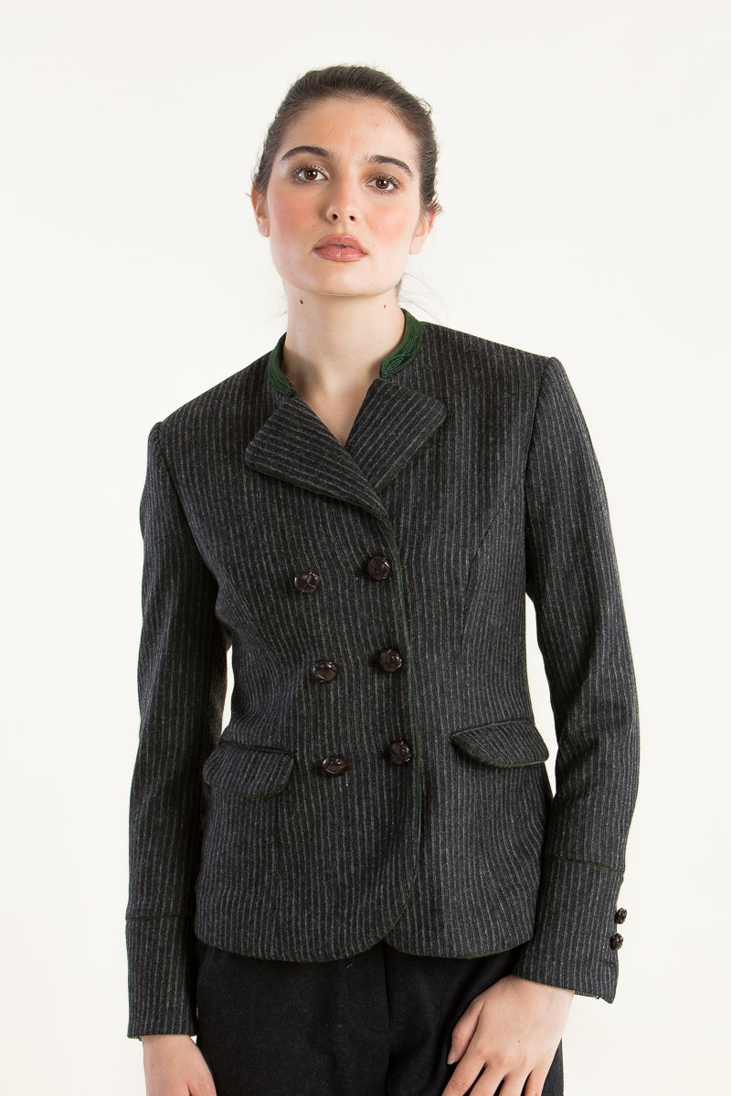 Gottseidank Trachtenjanker Wally anthrazit Detail | Gottseidank Tracht jacket Wally anthracite detail