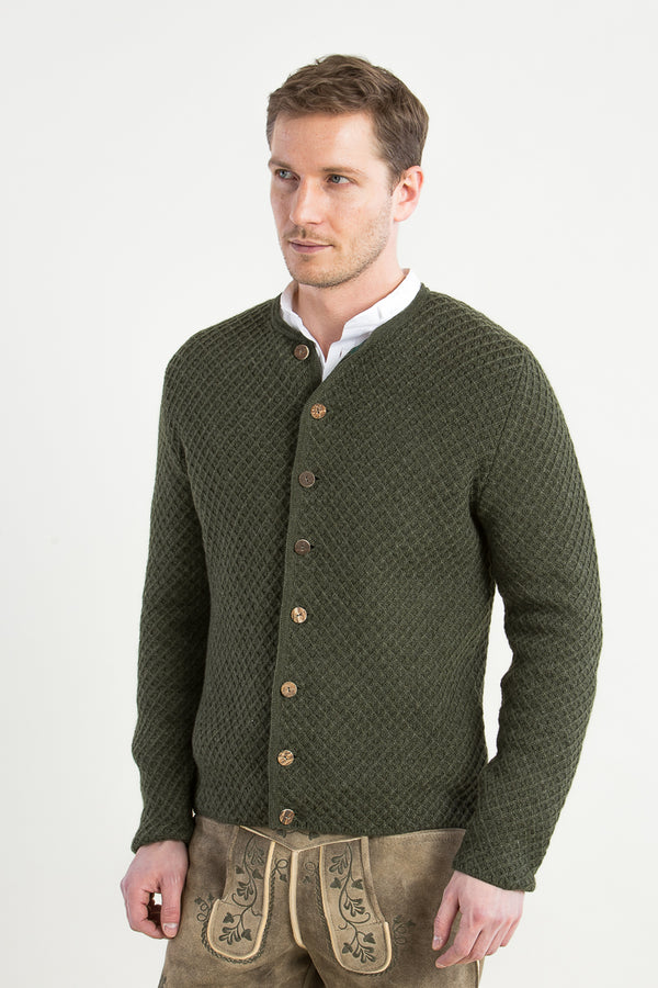 Gottseidank Strickjanker Xaver bronze Vorderansicht | Gottseidank Xaver knitted janker bronze front view