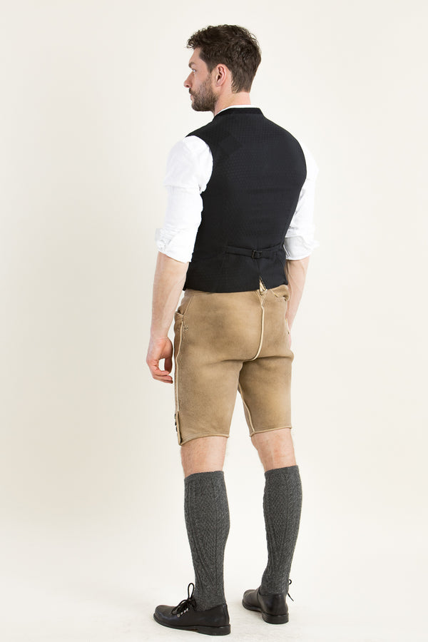 Gottseidank Hirschlederhose Uffing esche Seitenansicht | Gottseidank Lederhose Uffing ash side view
