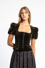 Gottseidank Trachtenmieder mit Puffärmel Ksenia bronze