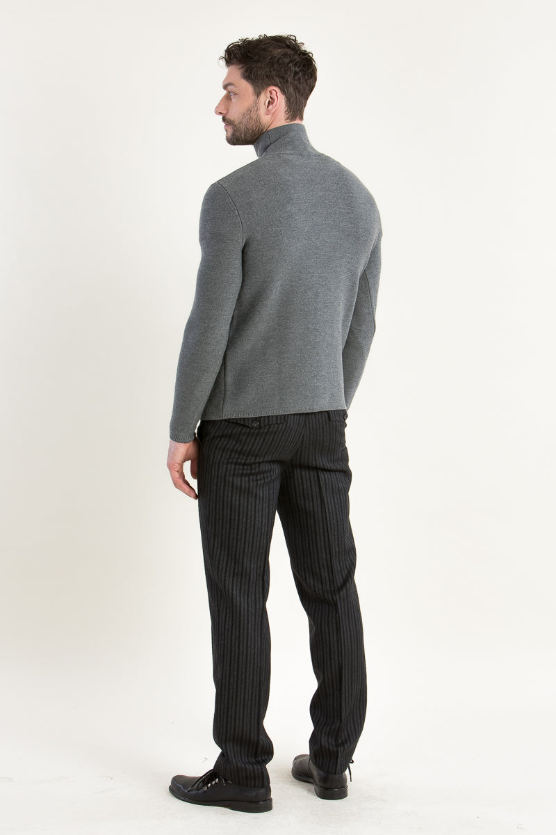 Gottseidank Rollkragenpulli Conrad zinngrau Rückansicht | Gottseidank rollneck pullover Conrad tin grey back view