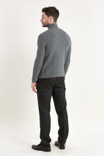 Gottseidank Rollkragenpulli Conrad zinngrau Rückansicht | Gottseidank rollneck pullover Conrad tin grey back view