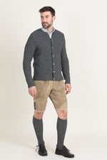 Gottseidank Strickjanker Aloisius asphalt/tanne Detail | Gottseidank Knit Jacket Aloisius asphalt/fir detail