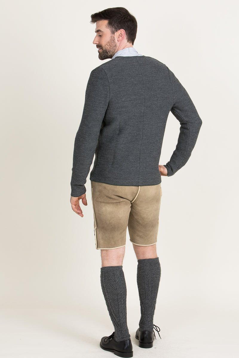 Gottseidank Strickjanker Aloisius asphalt/tanne Getragen | Gottseidank Knit Jacket Aloisius asphalt/fir worn