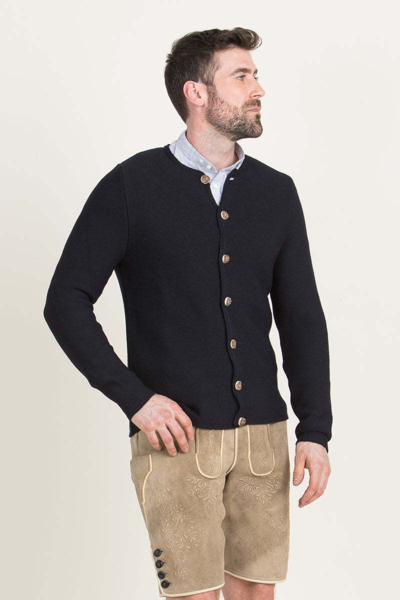 Gottseidank Strickjanker Aloisius tintenblau Getragen | Gottseidank Knit Jacket Aloisius ink blue worn