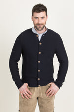 Gottseidank Strickjanker Aloisius tintenblau Vorderansicht | Gottseidank Knit Jacket Aloisius ink blue front view