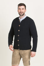 Gottseidank Strickjanker Toni schwarzblau Detail | Gottseidank knit jacket Toni dark blue-black detail