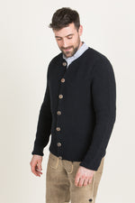 Gottseidank Strickjanker Toni schwarzblau Getragen | Gottseidank knit jacket Toni dark blue-black worn