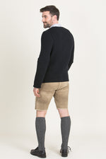 Gottseidank Strickjanker Toni schwarzblau Detail Knopf | Gottseidank knit jacket Toni dark blue-black button detail