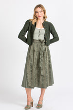 Gottseidank Strickjacke Mirl waldschatten Vorderansicht | Gottseidank knit jacket Mirl forest green front view